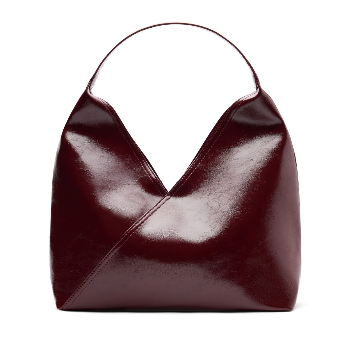 Burgundy lak schoudertas