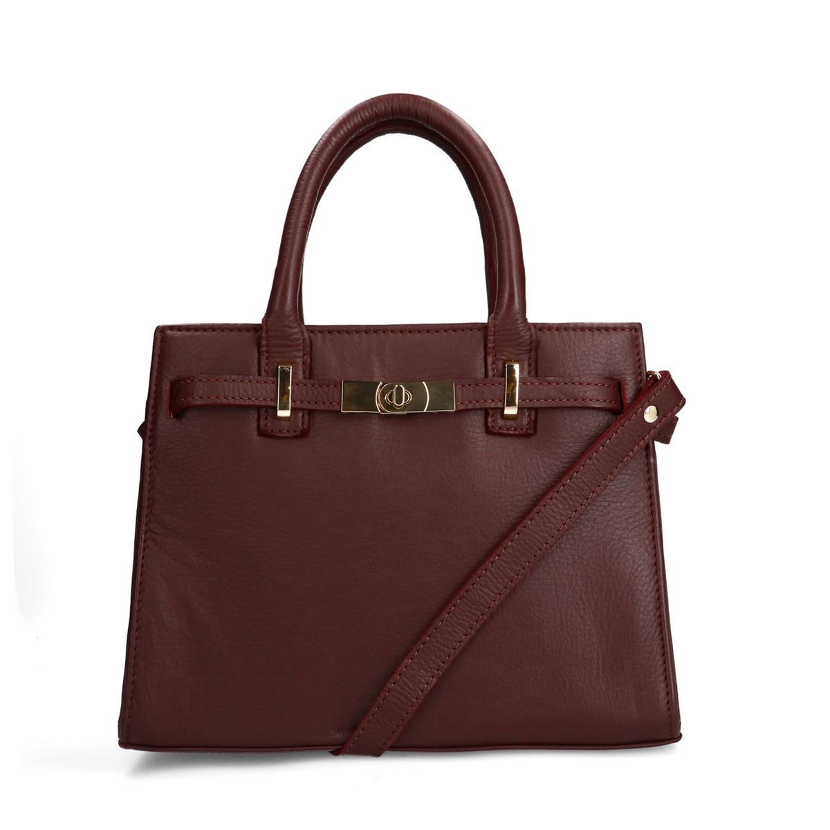 Burgundy leren handtas