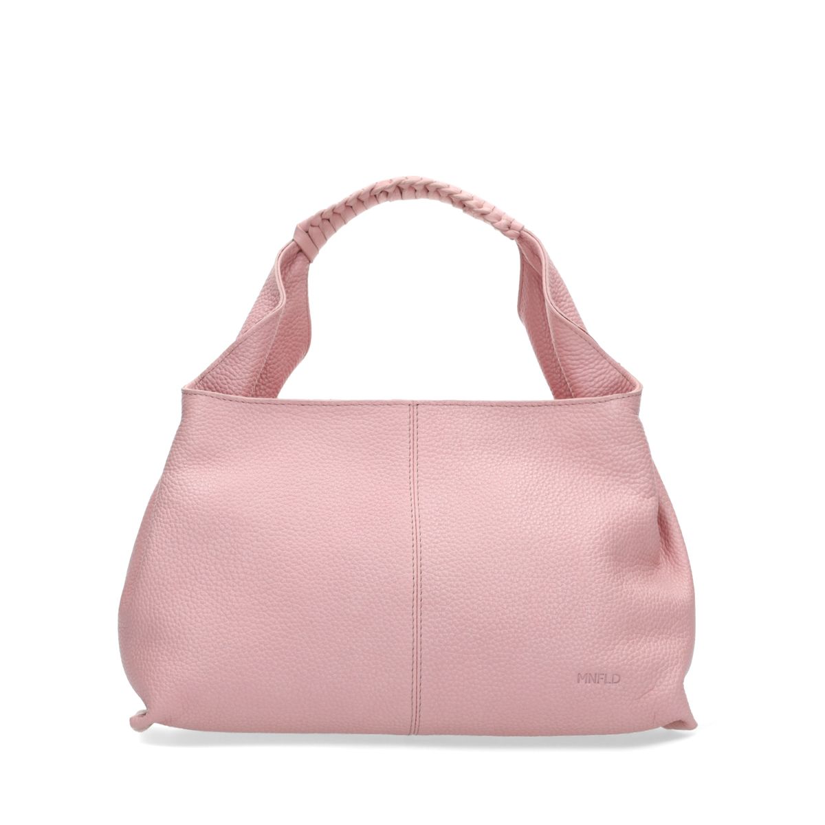 Manfield Roséfarbene Handtasche Mit Geflochtenem Henkel