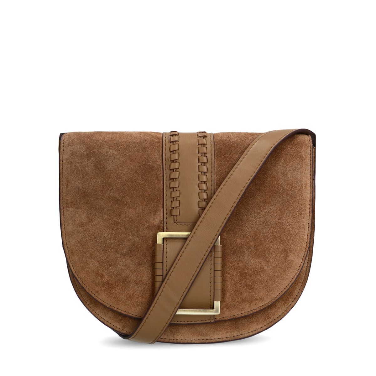 Manfield Taupe suède schoudertas