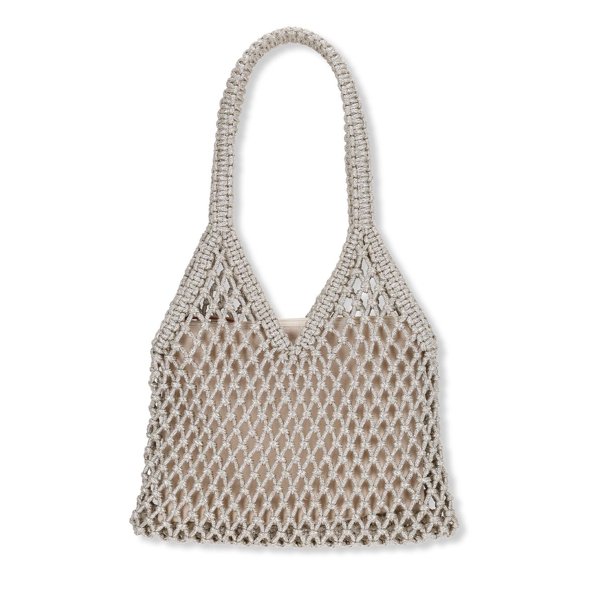 Gouden gevlochten shopper