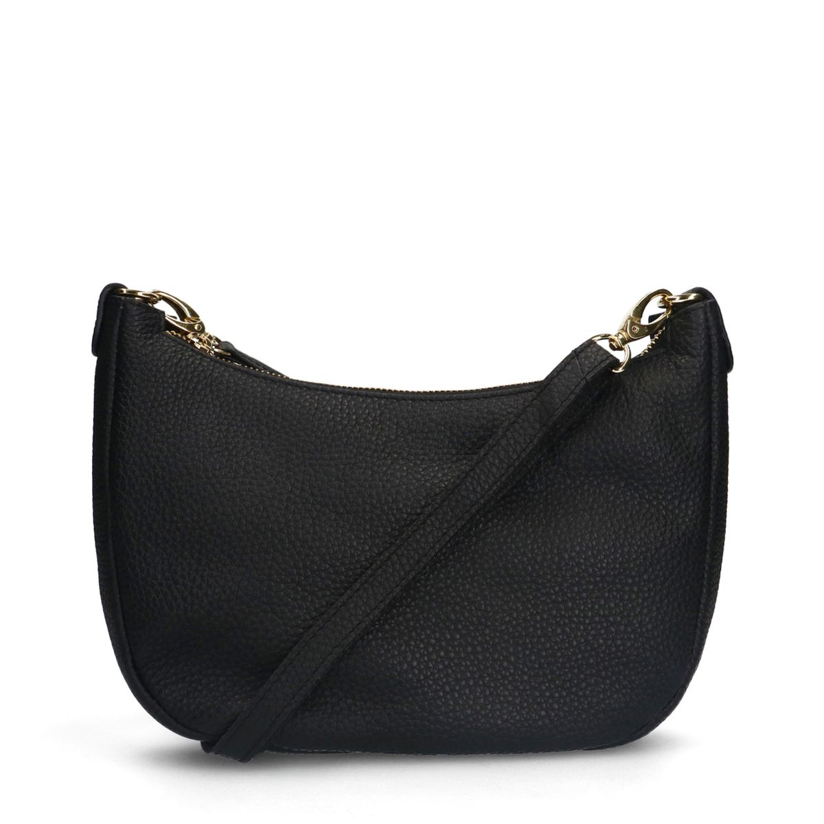 Zwarte leren schoudertas