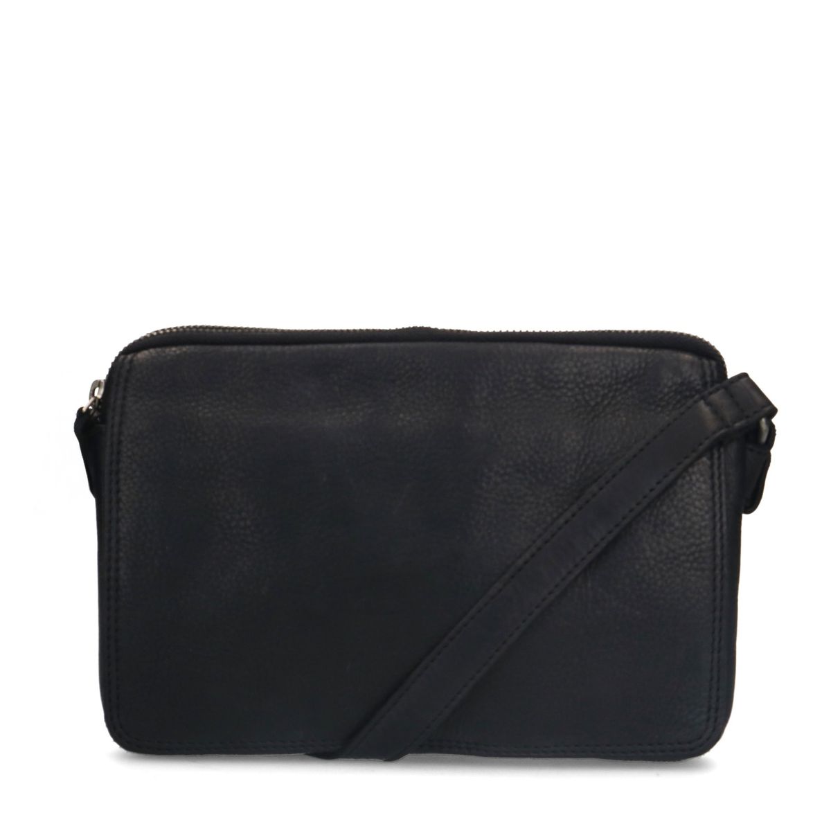 Zwarte leren schoudertas