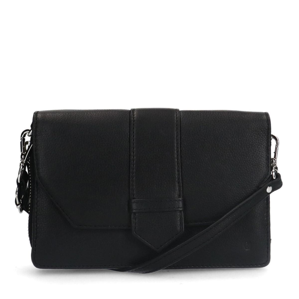 Zwarte leren clutch