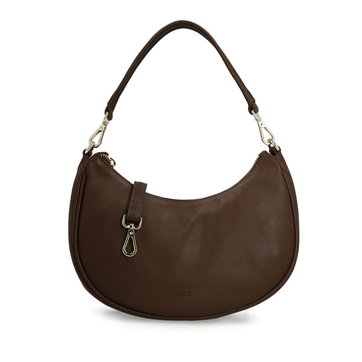 Donkerbruine leren handtas