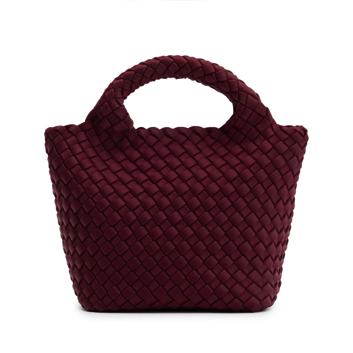 Manfield Burgundy Mini Gevlochten Handtas - Maat Onesize