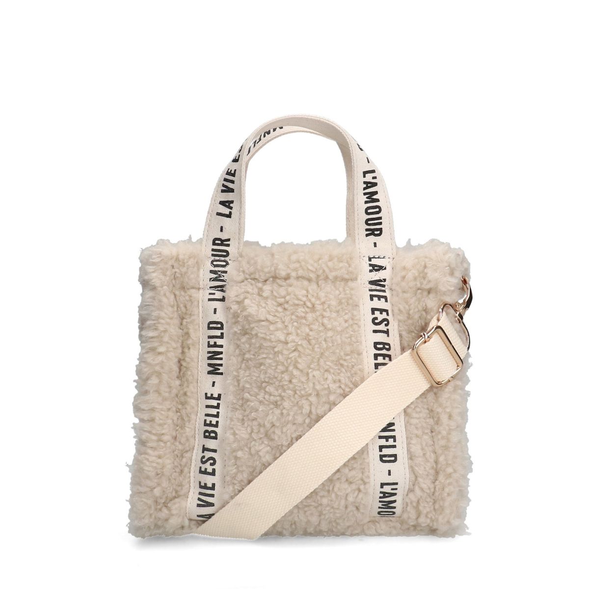 Mini beige teddy shopper