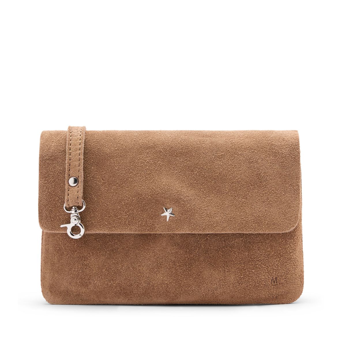 Taupe suède clutch