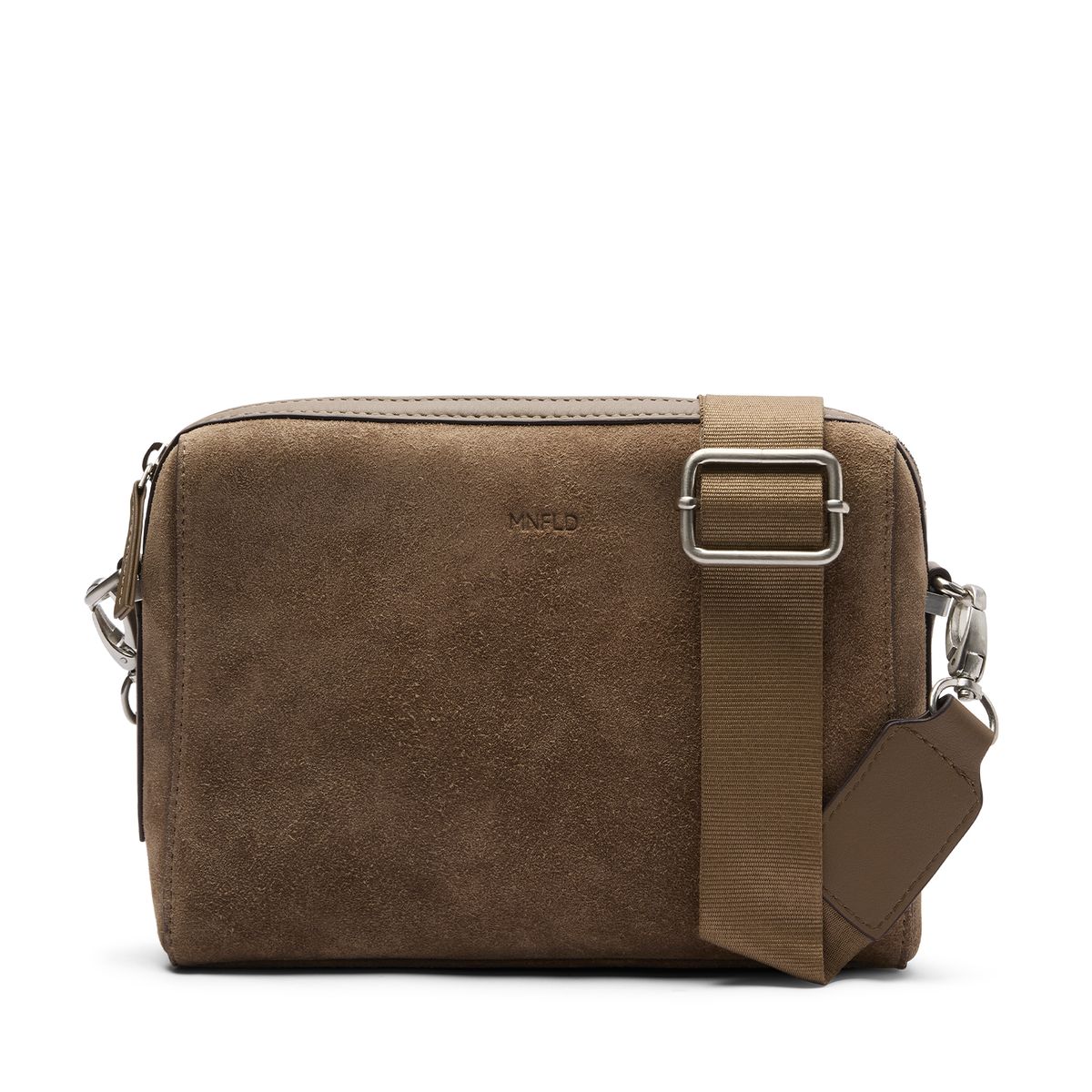 Taupe suède unisex schoudertas