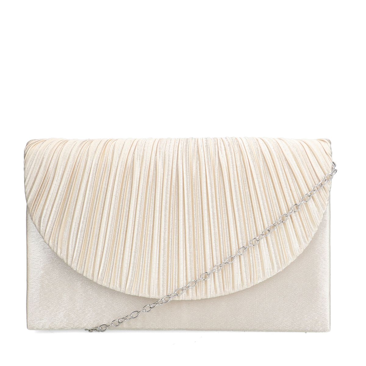 Beige clutch met gouden glitters