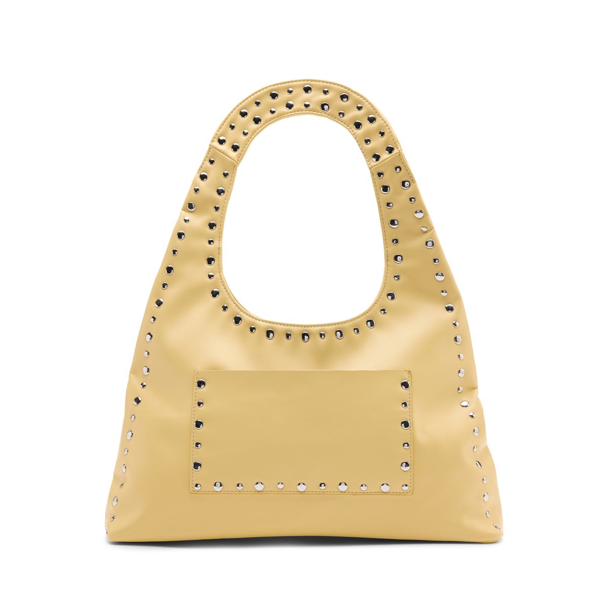 Manfield Gelbe Handtasche Mit Silberfarbenen Nieten