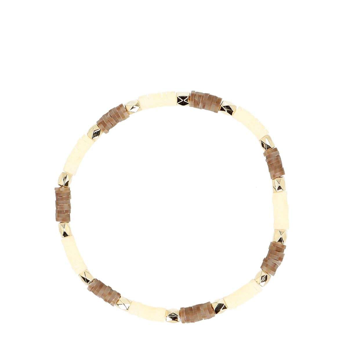Beige&taupe kleurige kralenarmband