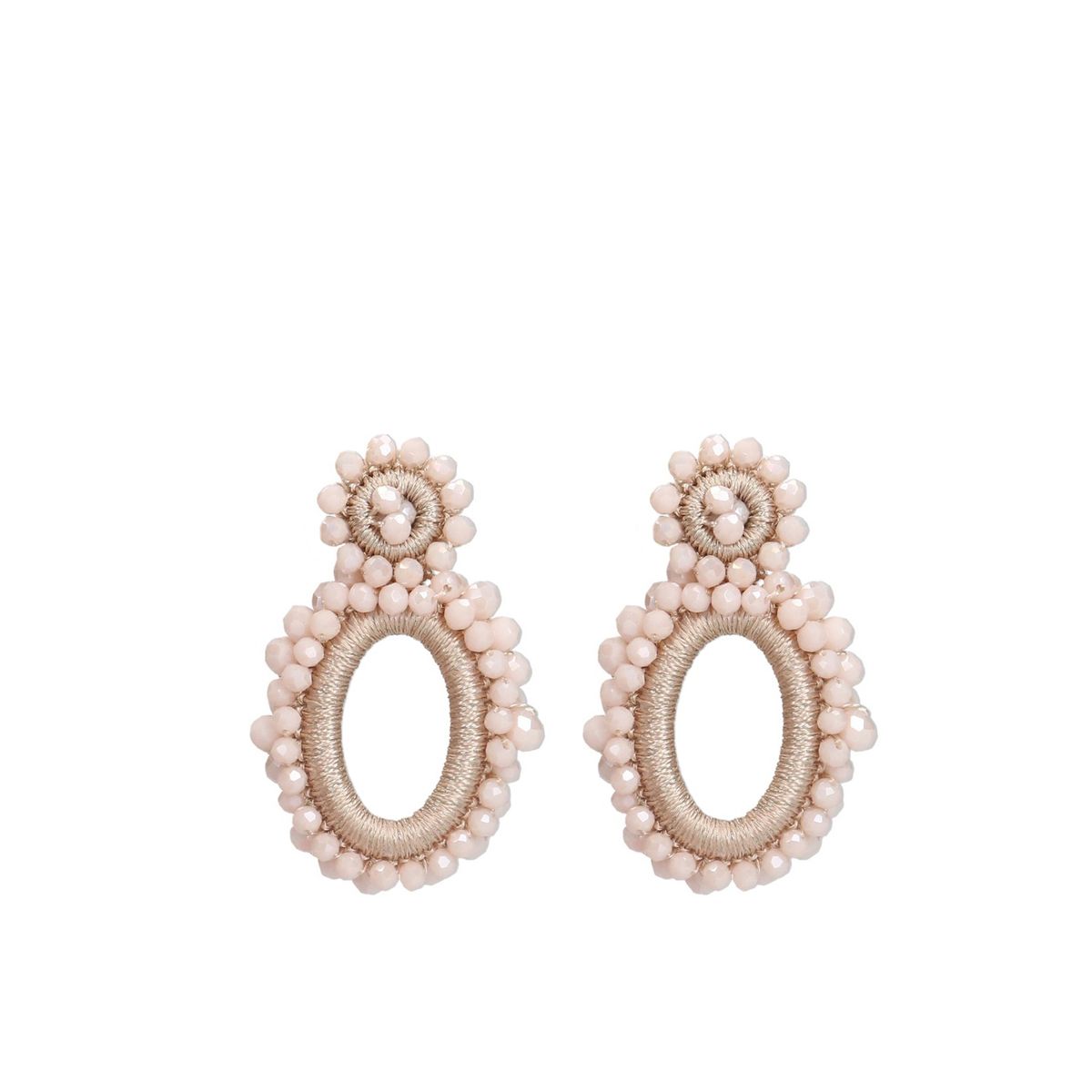 Licht roze glaskralen oorbellen