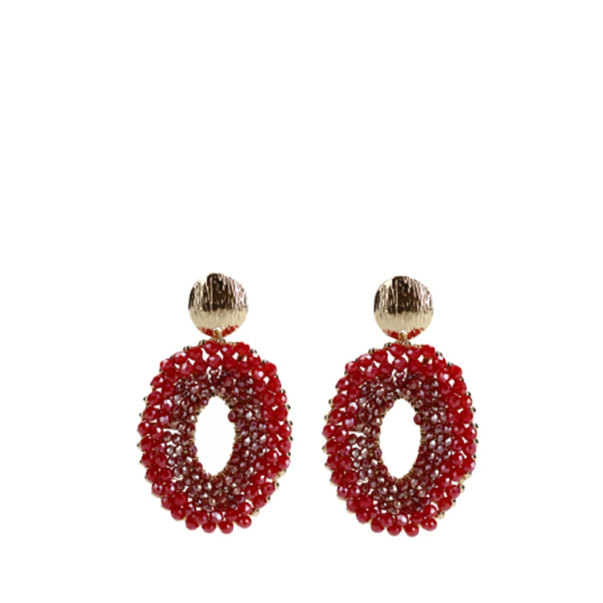 Burgundy kralen oorbellen