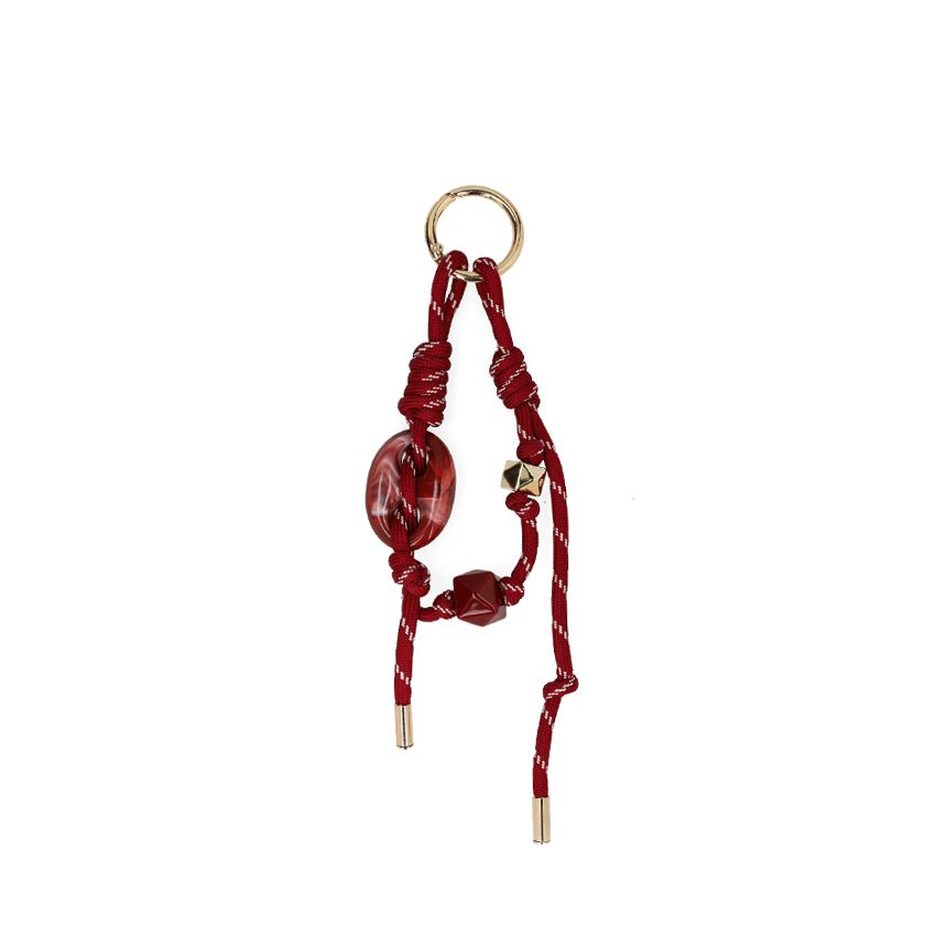 Burgundy bag charm