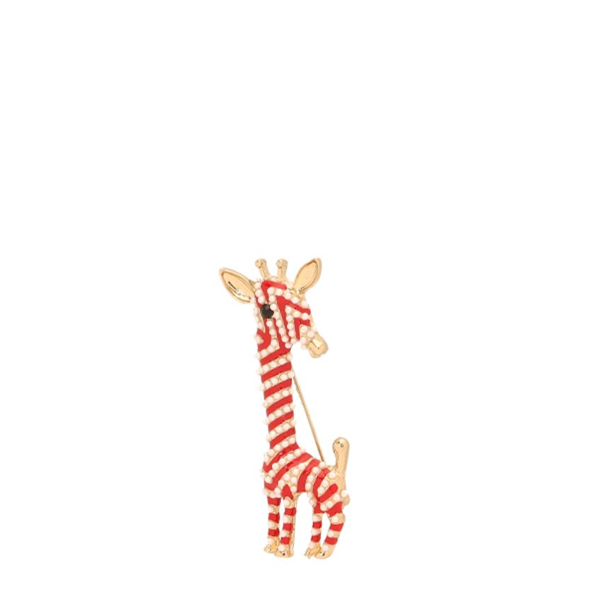 Goudkleurige giraffe broche