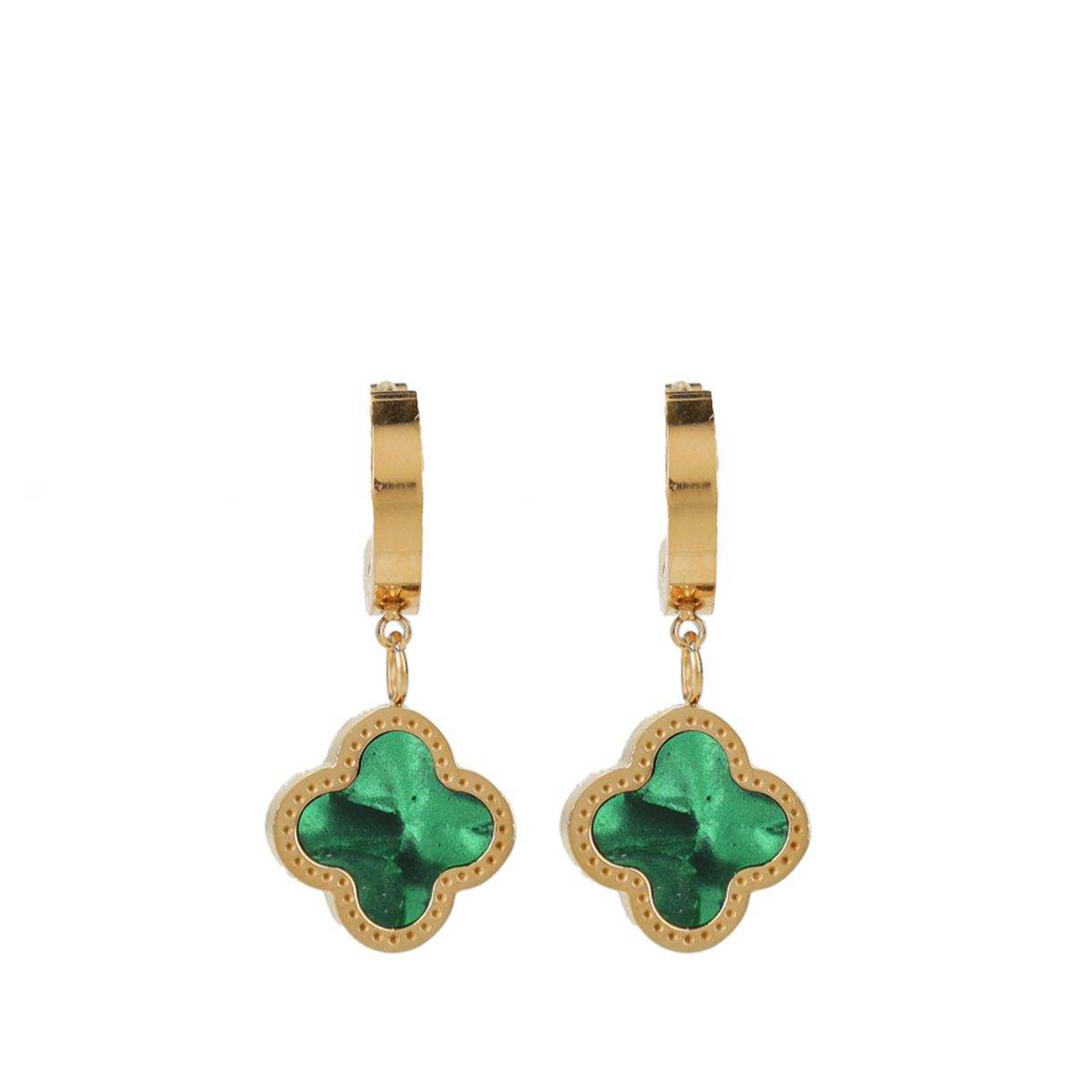 Groene klavertjes oorbellen