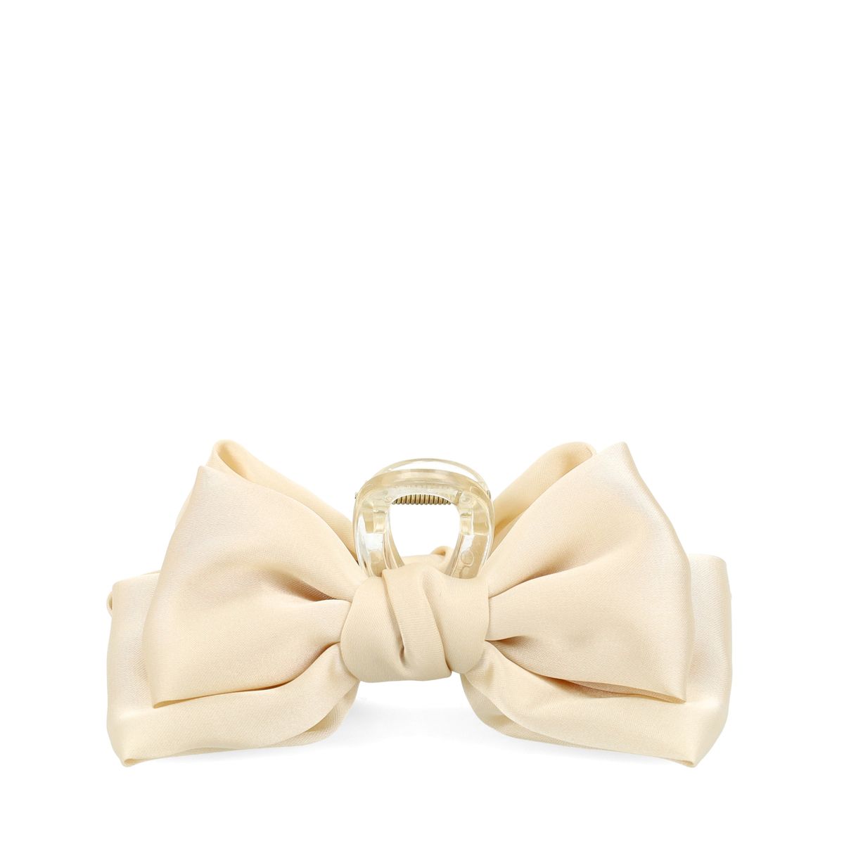 Beige haarklem met strik