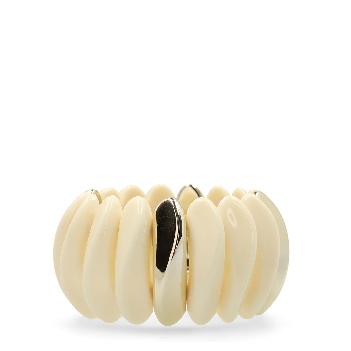 Beige armband met goud