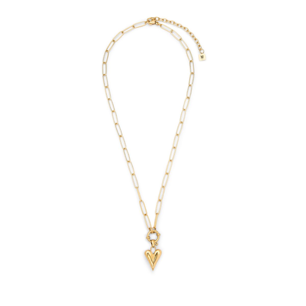 Goudkleurige stalen schakelketting