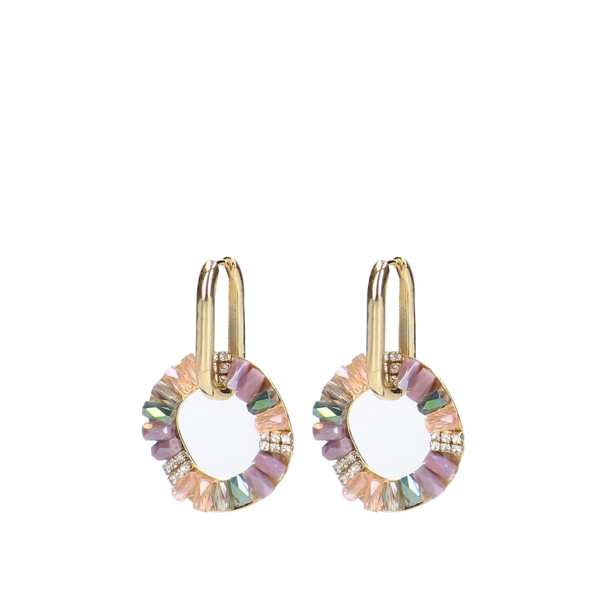 Gouden oorbellen met gekleurde details