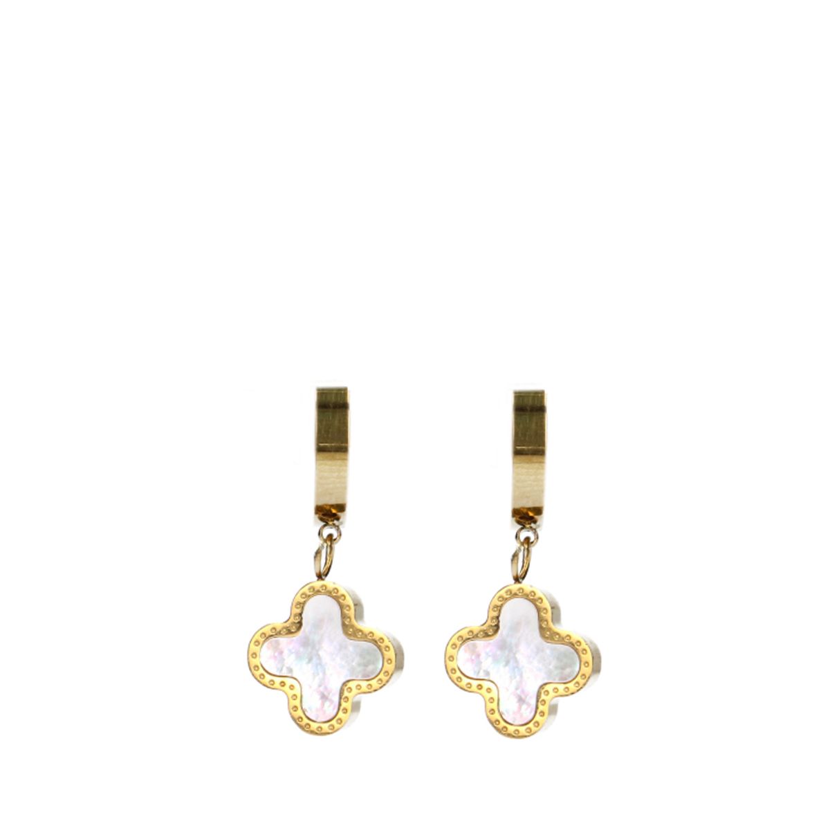 Gouden klavertjes oorbellen