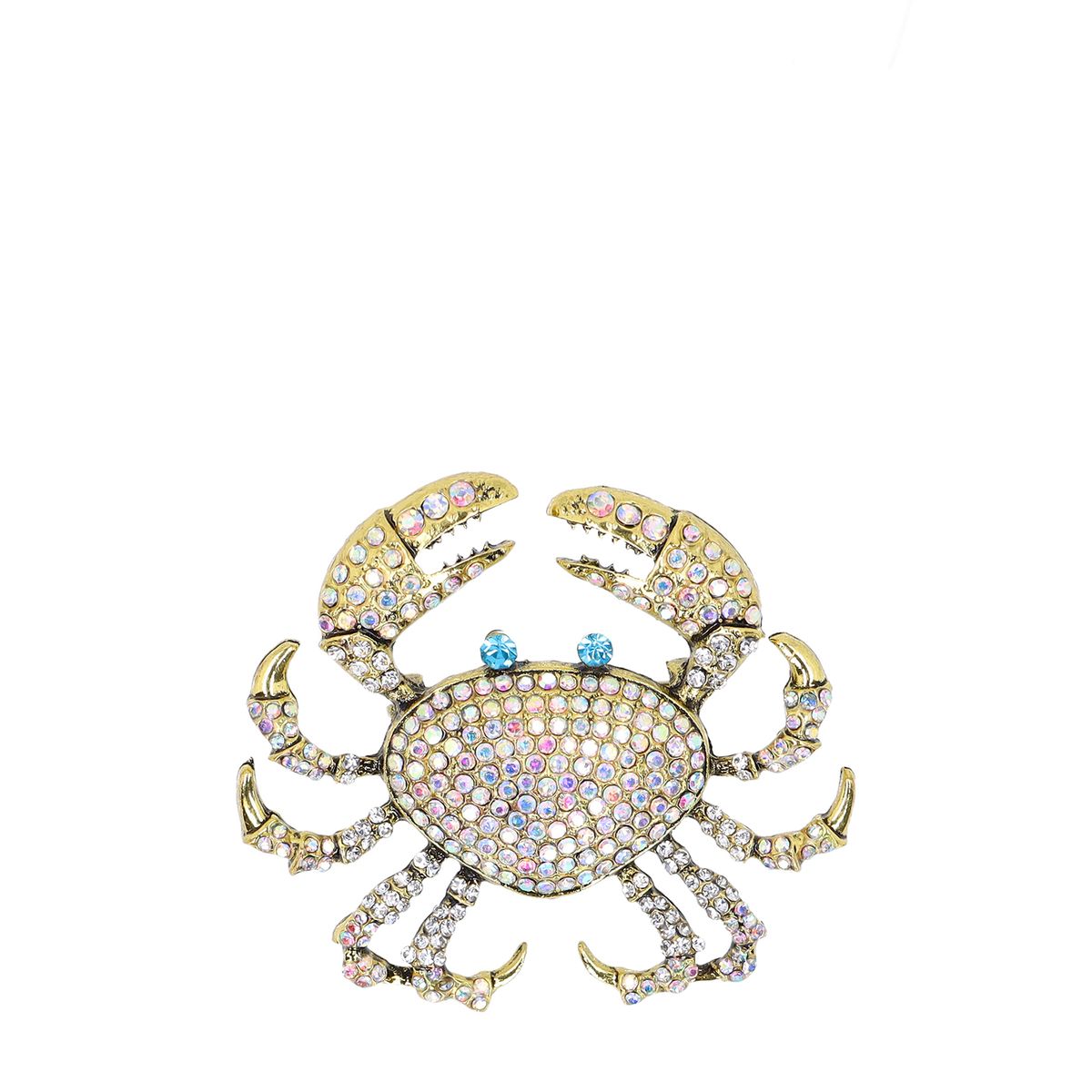 Goudkleurige krabben broche