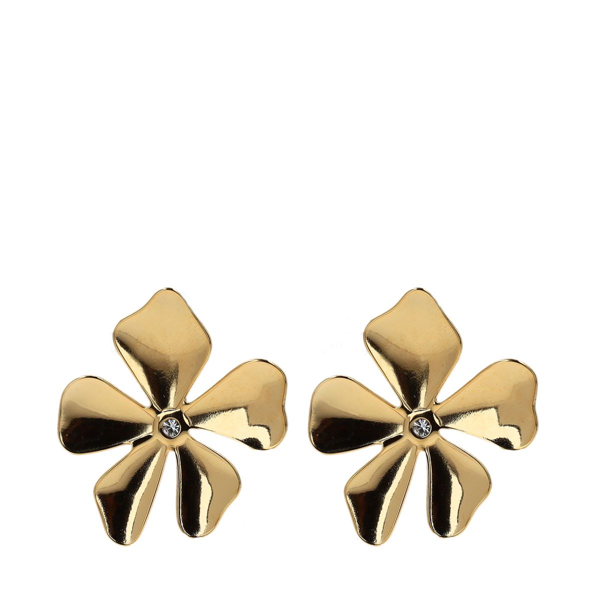 Gouden statement bloemetjes oorbellen