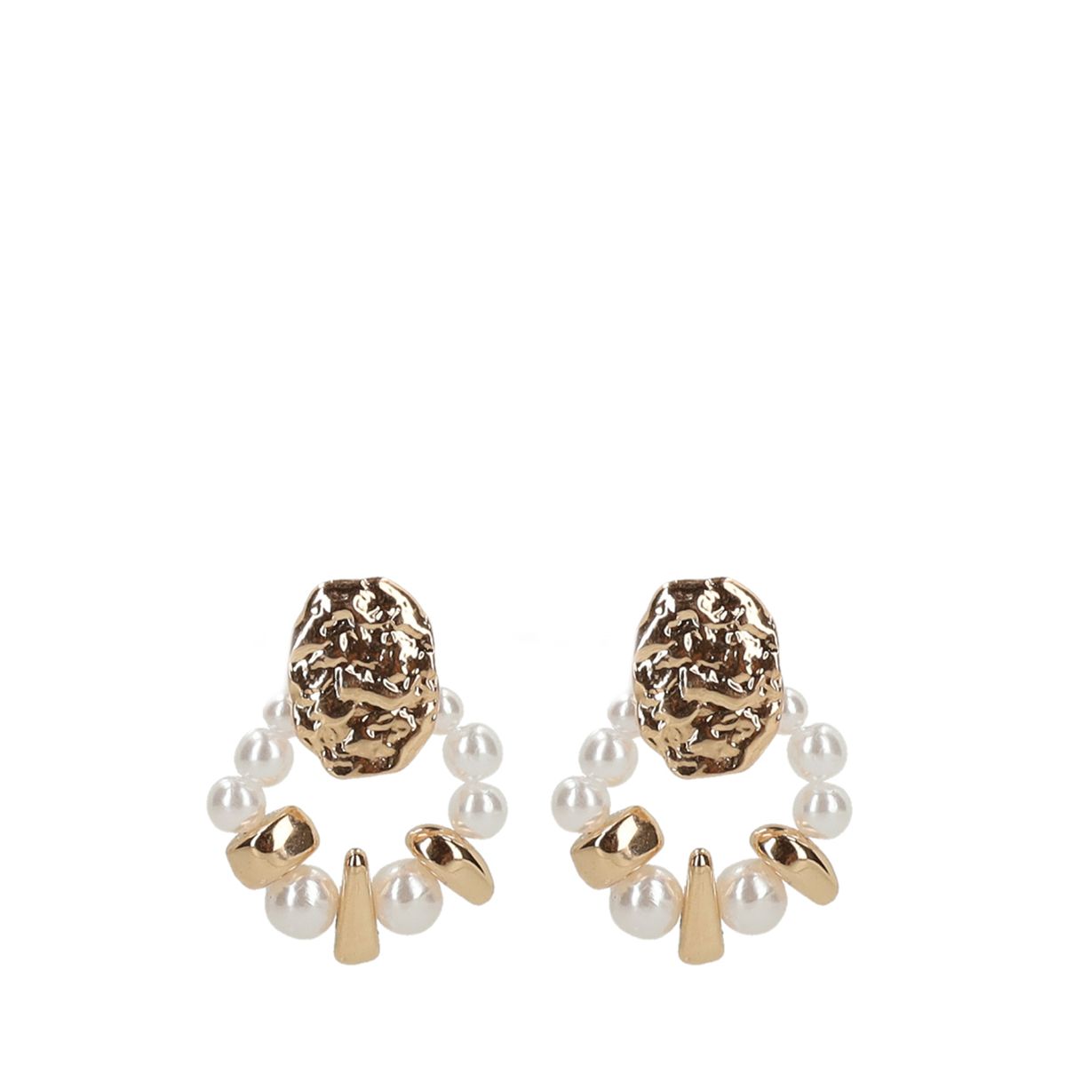 Goudkleurige oorbellen met parel details