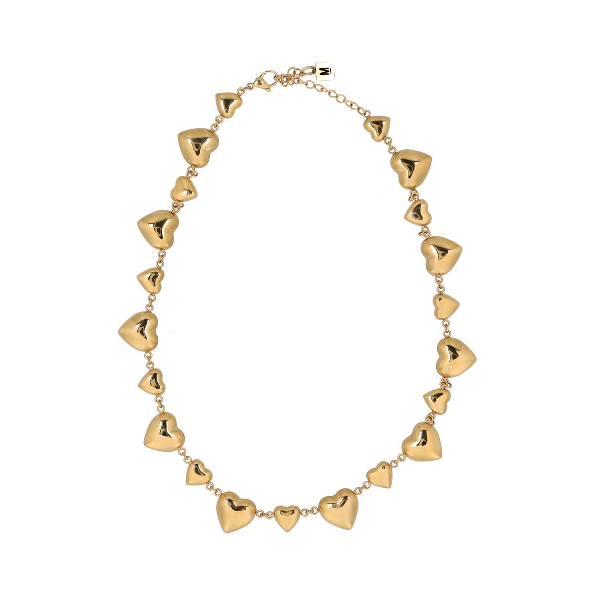 Goudkleurige hartjes ketting