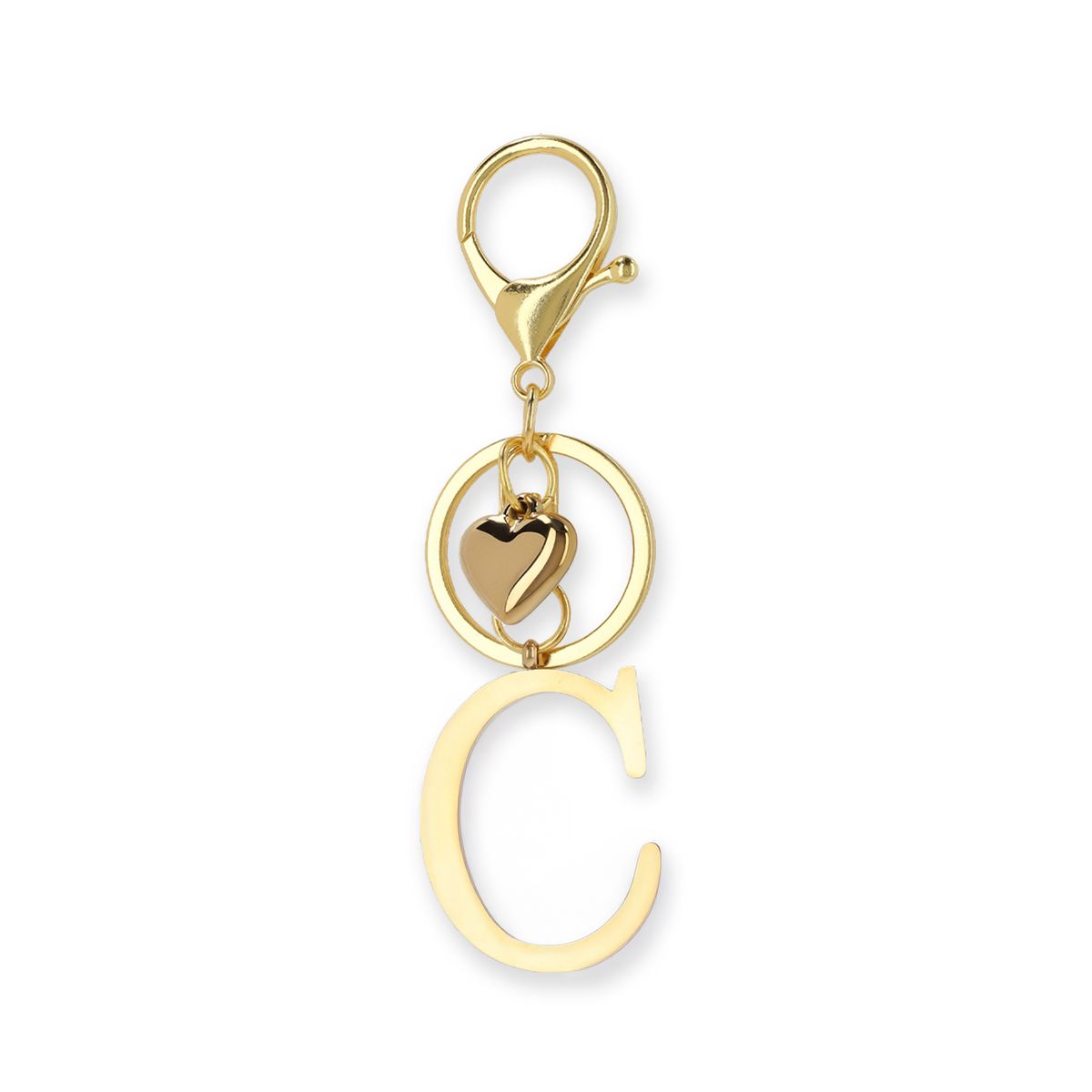 Goudkleurige bag charm letter C