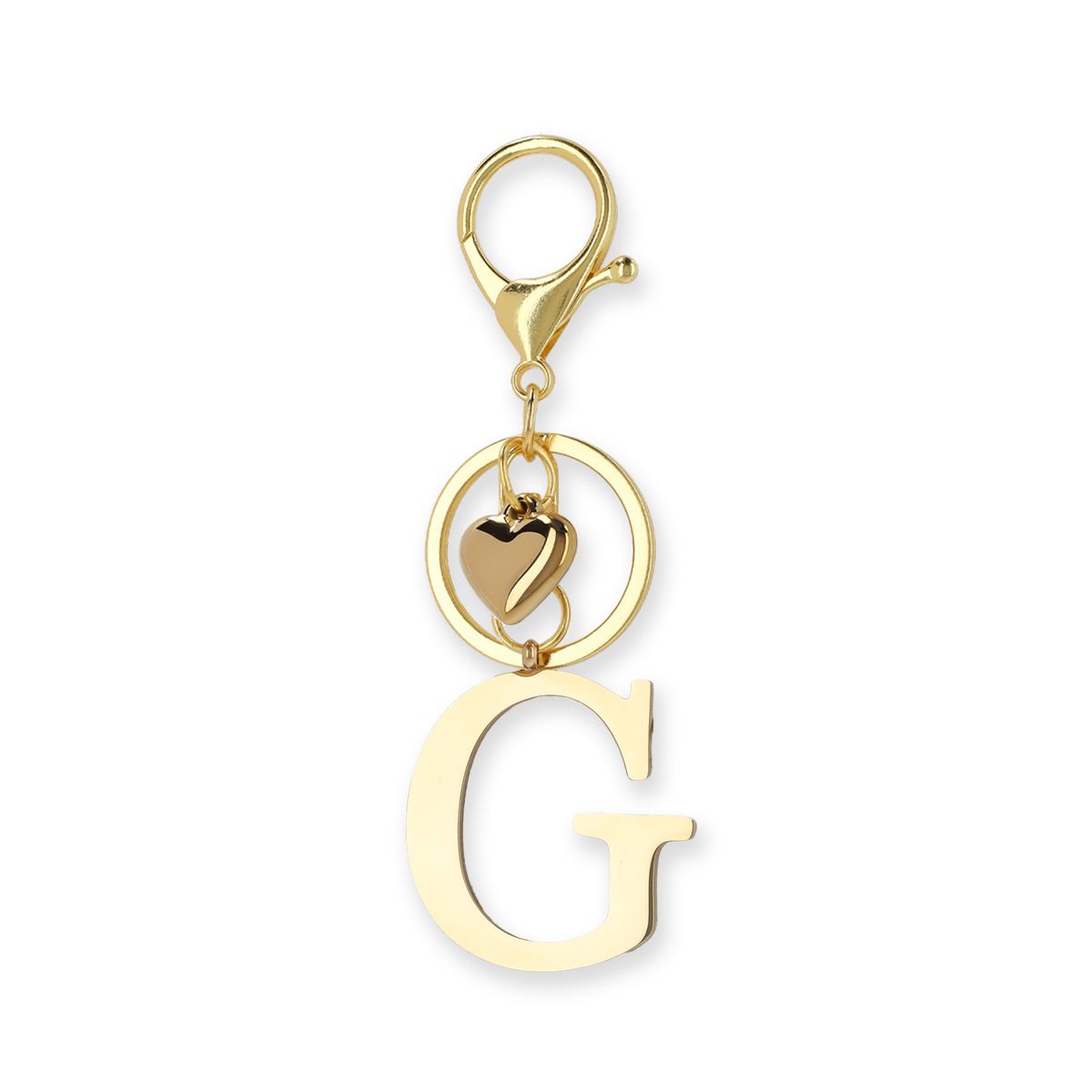 Goudkleurige bag charm letter G