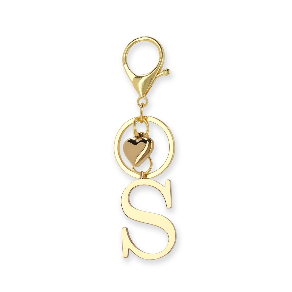 Manfield Goudkleurige Bag Charm Letter S
