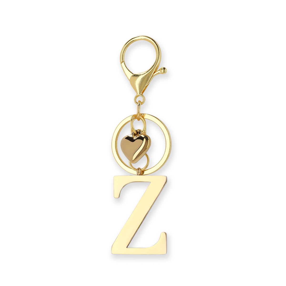Goudkleurige bag charm letter Z