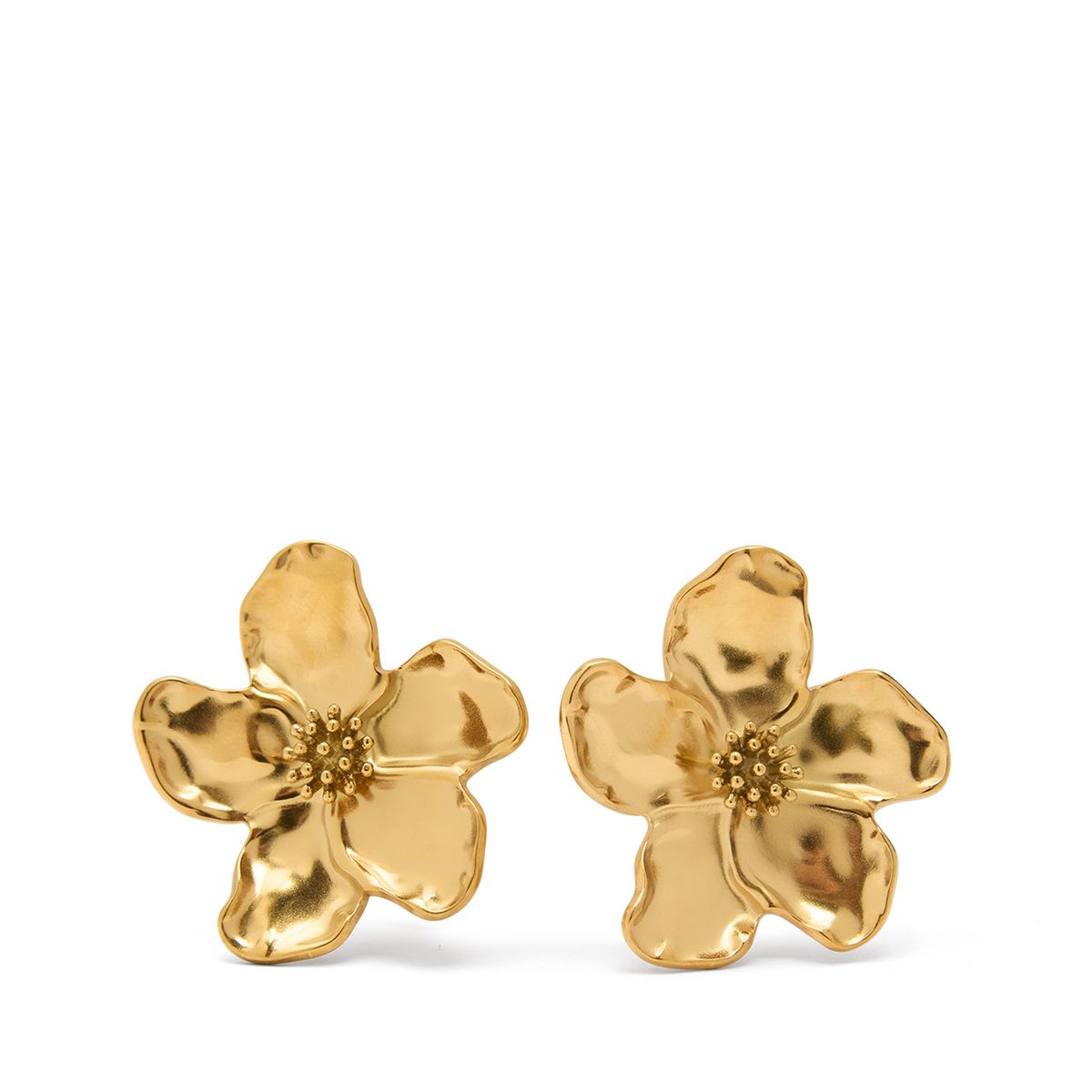 Gouden bloemen oorbellen