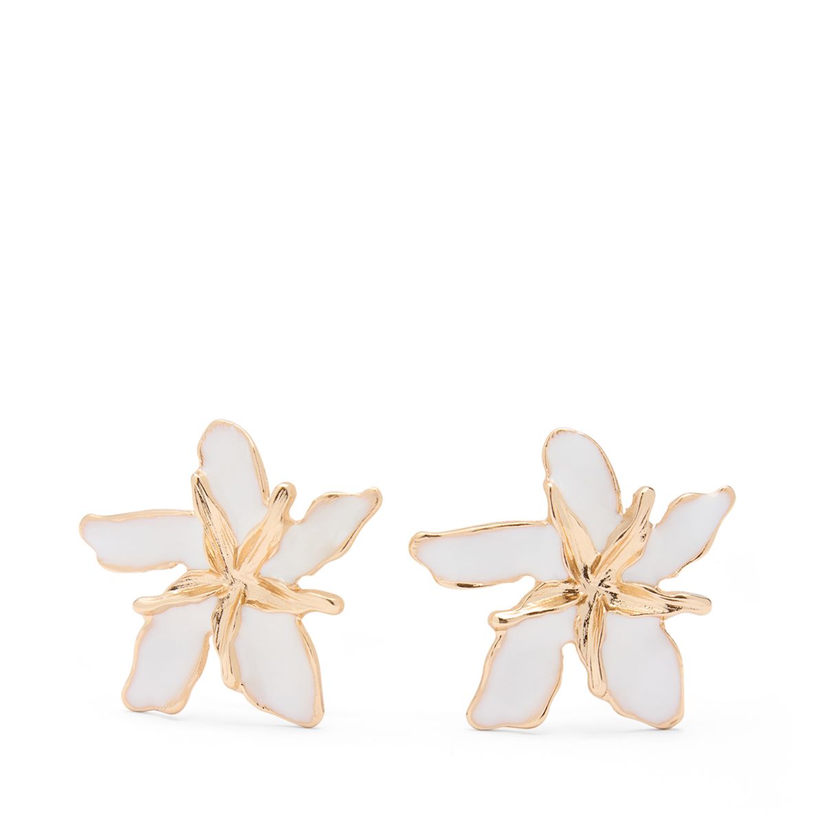 Gouden statement bloemen oorbellen