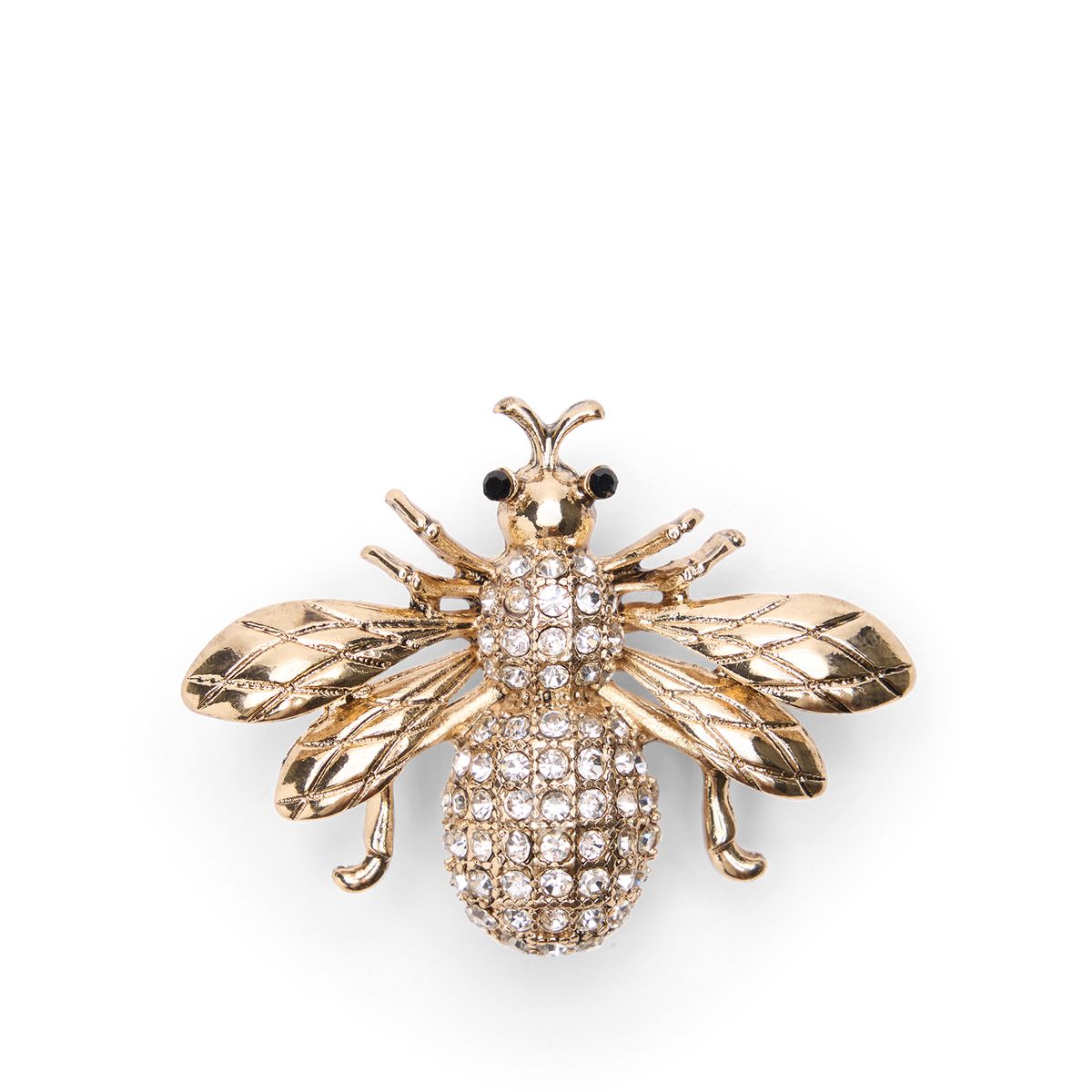 Gouden kevertjes broche met diamantjes