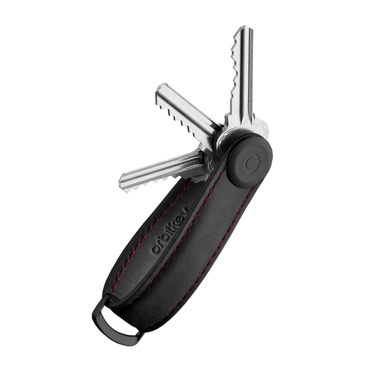 Zwarte leren Orbitkey sleutelhanger
