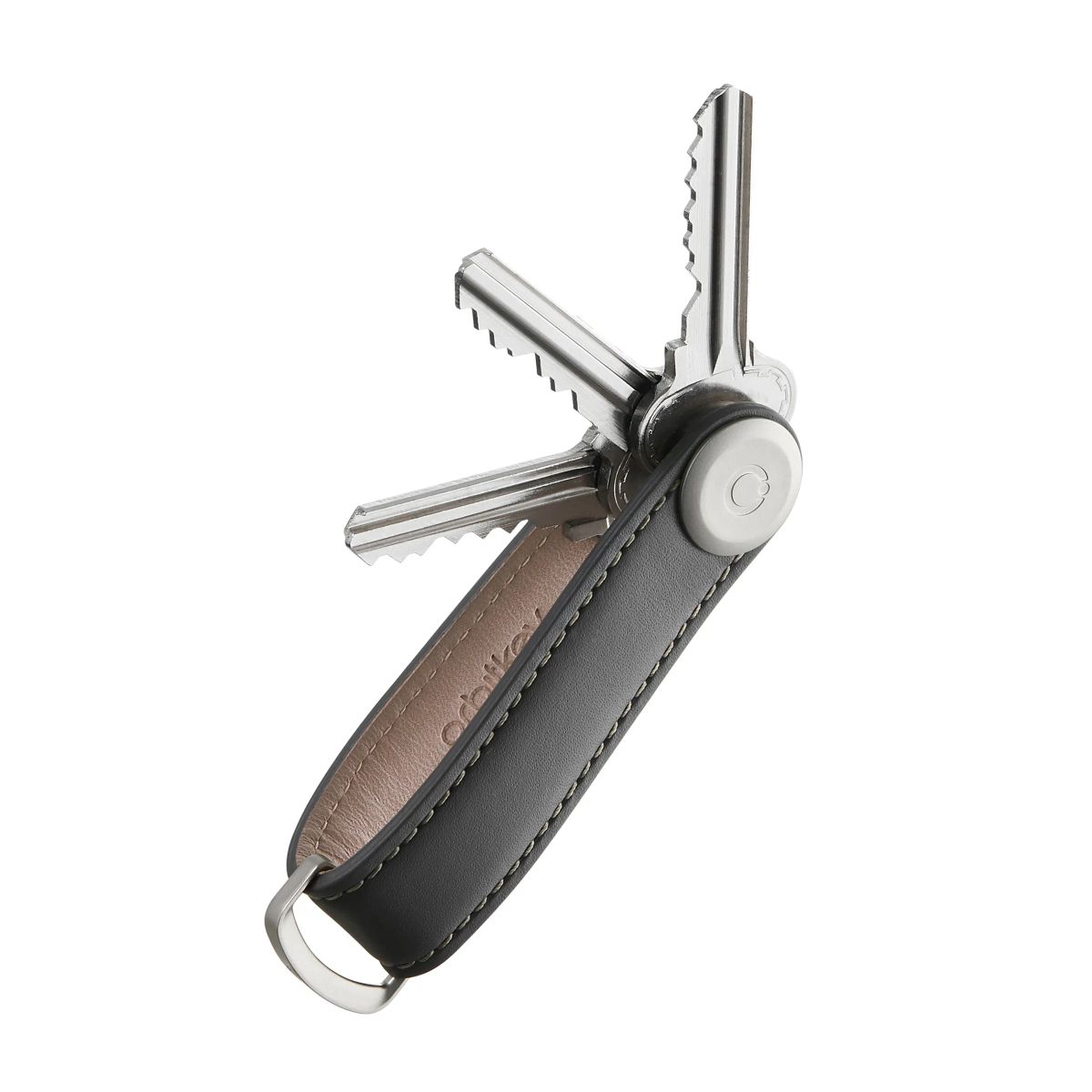 Grijze leren Orbitkey sleutelhanger