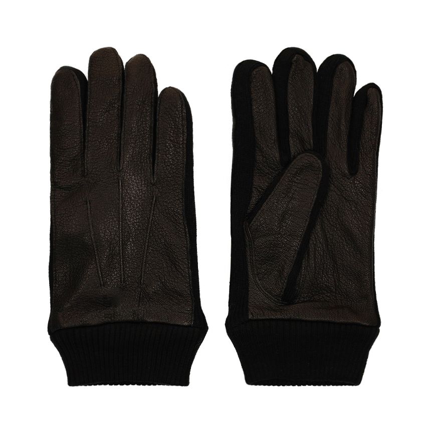 Zwarte leren heren handschoenen