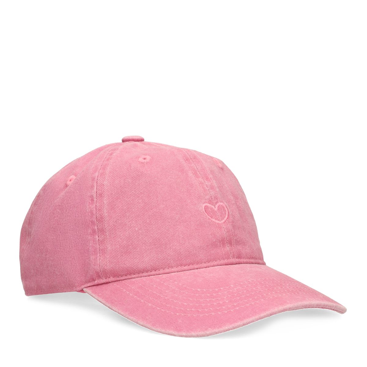Manfield Washed Roze Pet Met Hartje - Maat Onesize