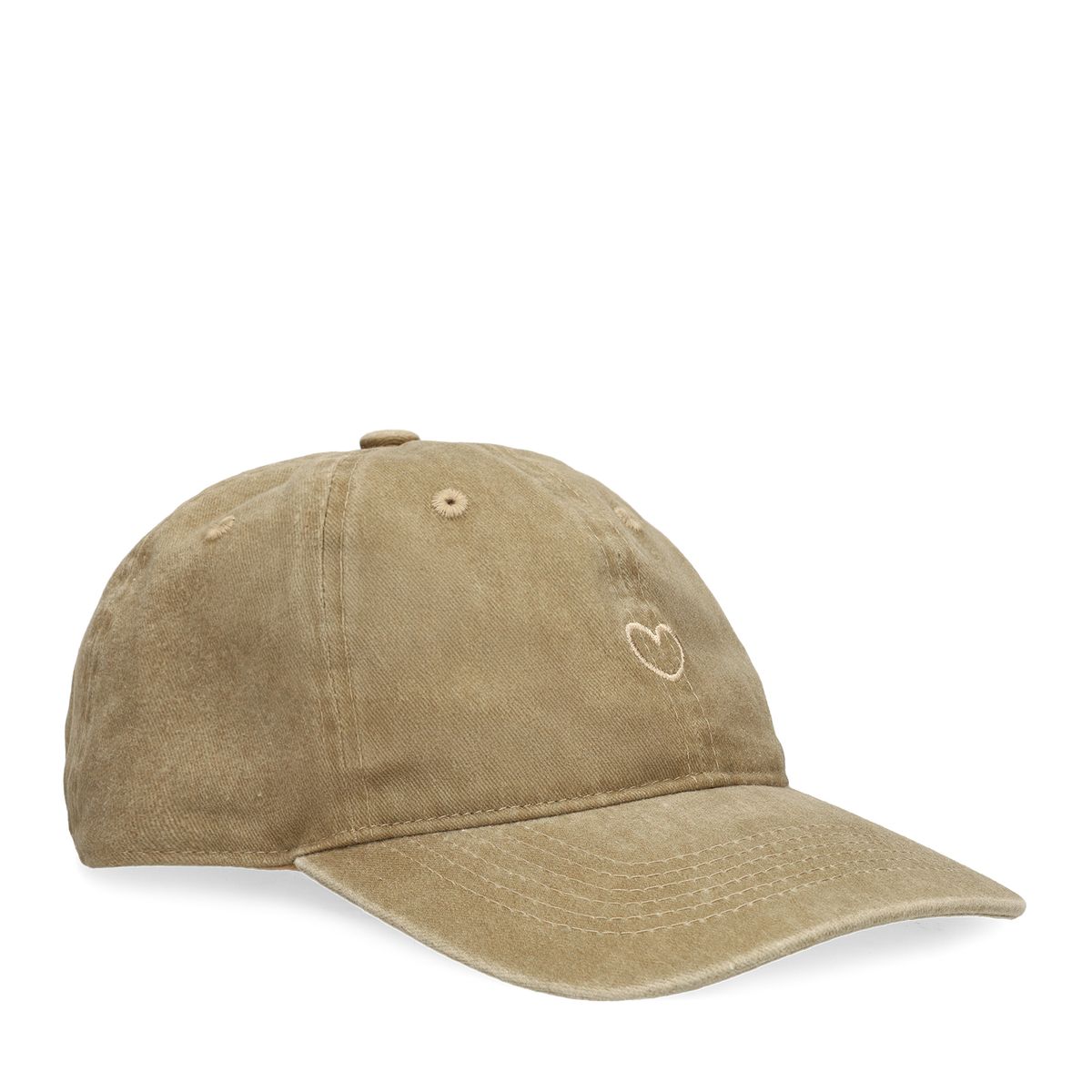 Manfield Washed Groene Pet Met Hartje - Maat Onesize
