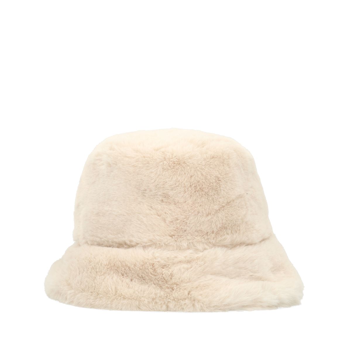Off white bucket hat van faux fur