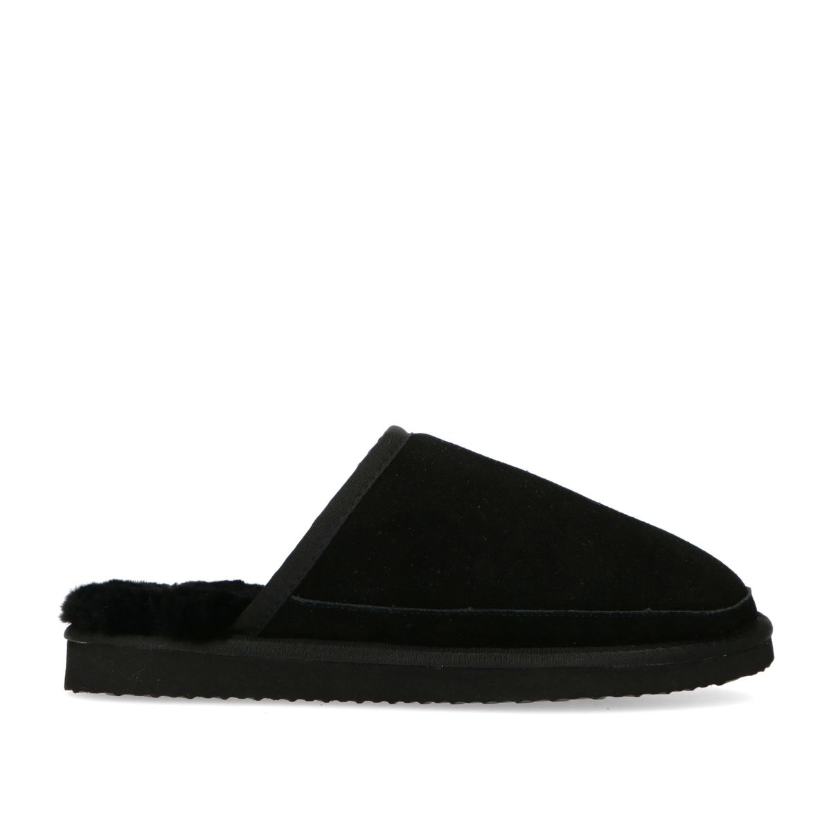 Zwarte suède pantoffels