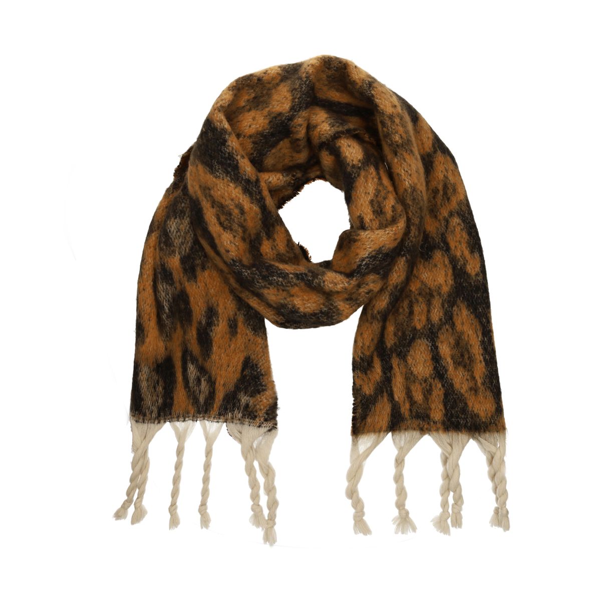 Leopard sjaal met witte details