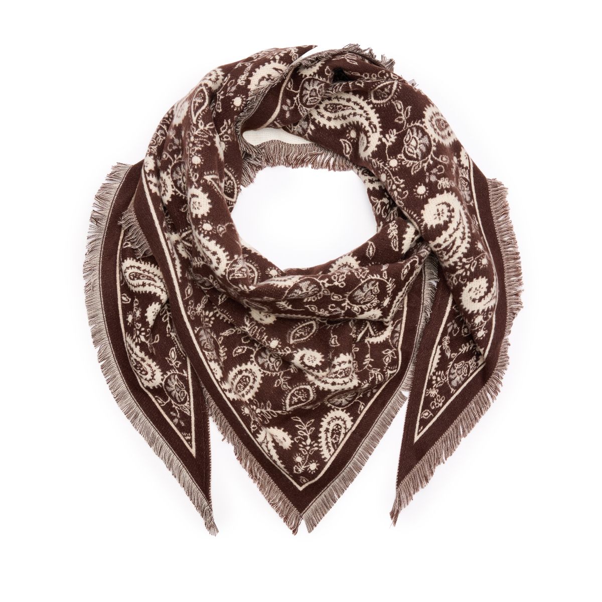 Manfield Bruine Triangel Sjaal - Maat Onesize