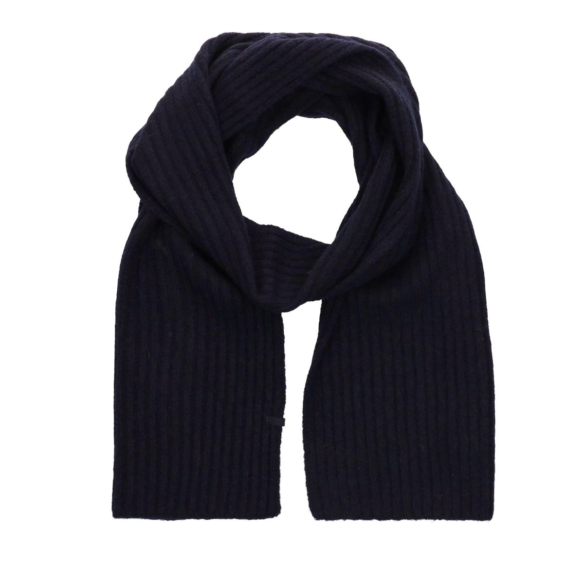 Blauwe sjaal met ribbel details