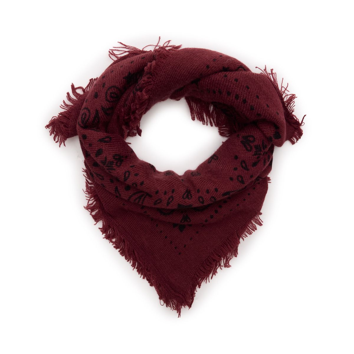 Bordeaux sjaaltje met paisley