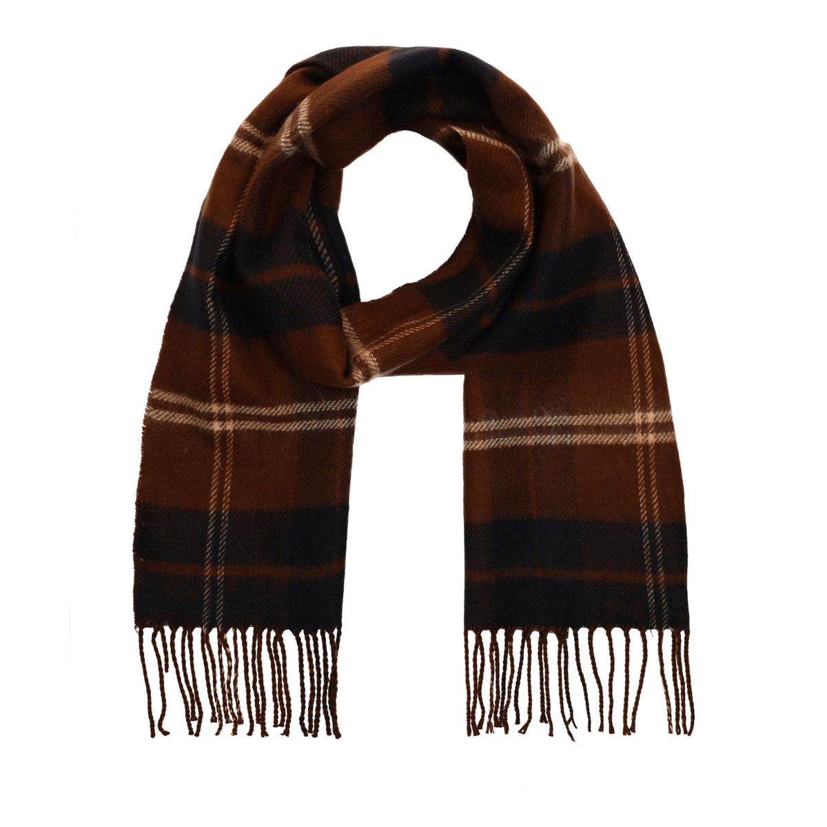 Donkergrijze sjaal met een streepjespatronen