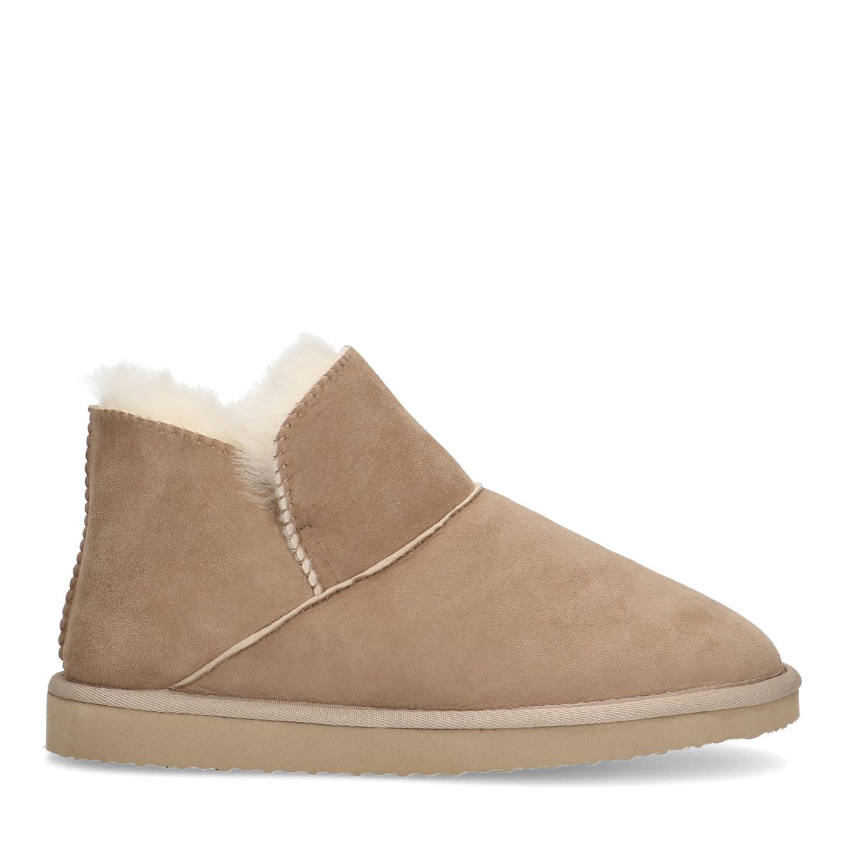 Suède hoge beige pantoffel